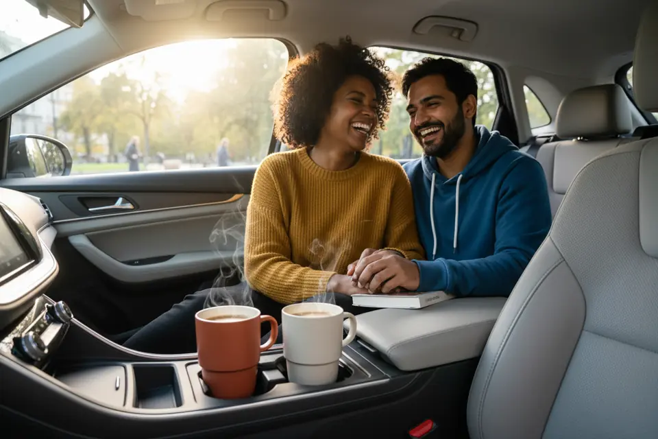 A tidy car interior ready for passengers
