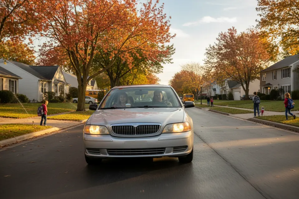 A driver and passenger starting the morning commute