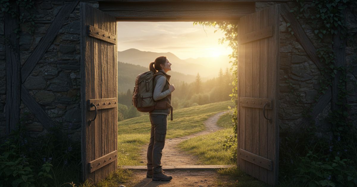 A person ready to start their day with a backpack
