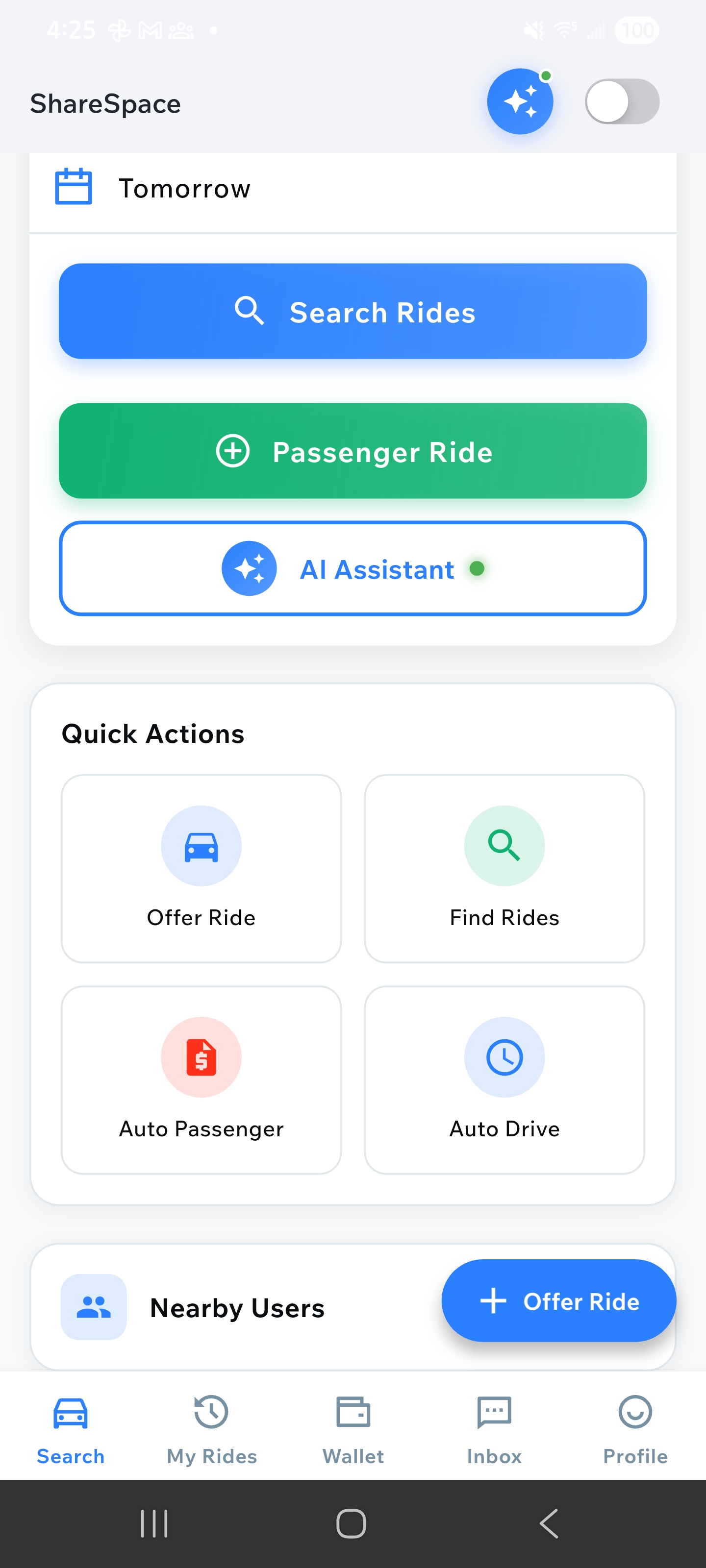 Home Page Quick Actions