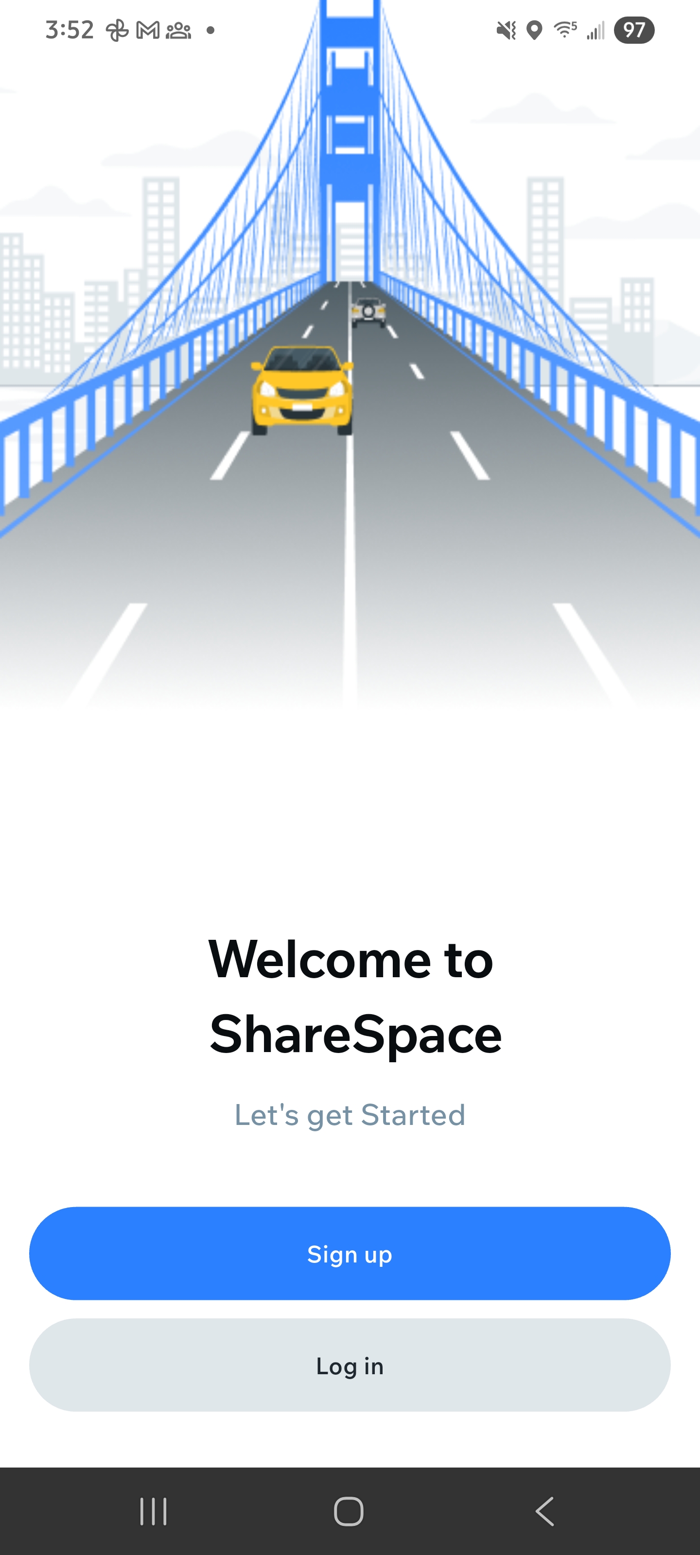 ShareSpace Welcome Screen