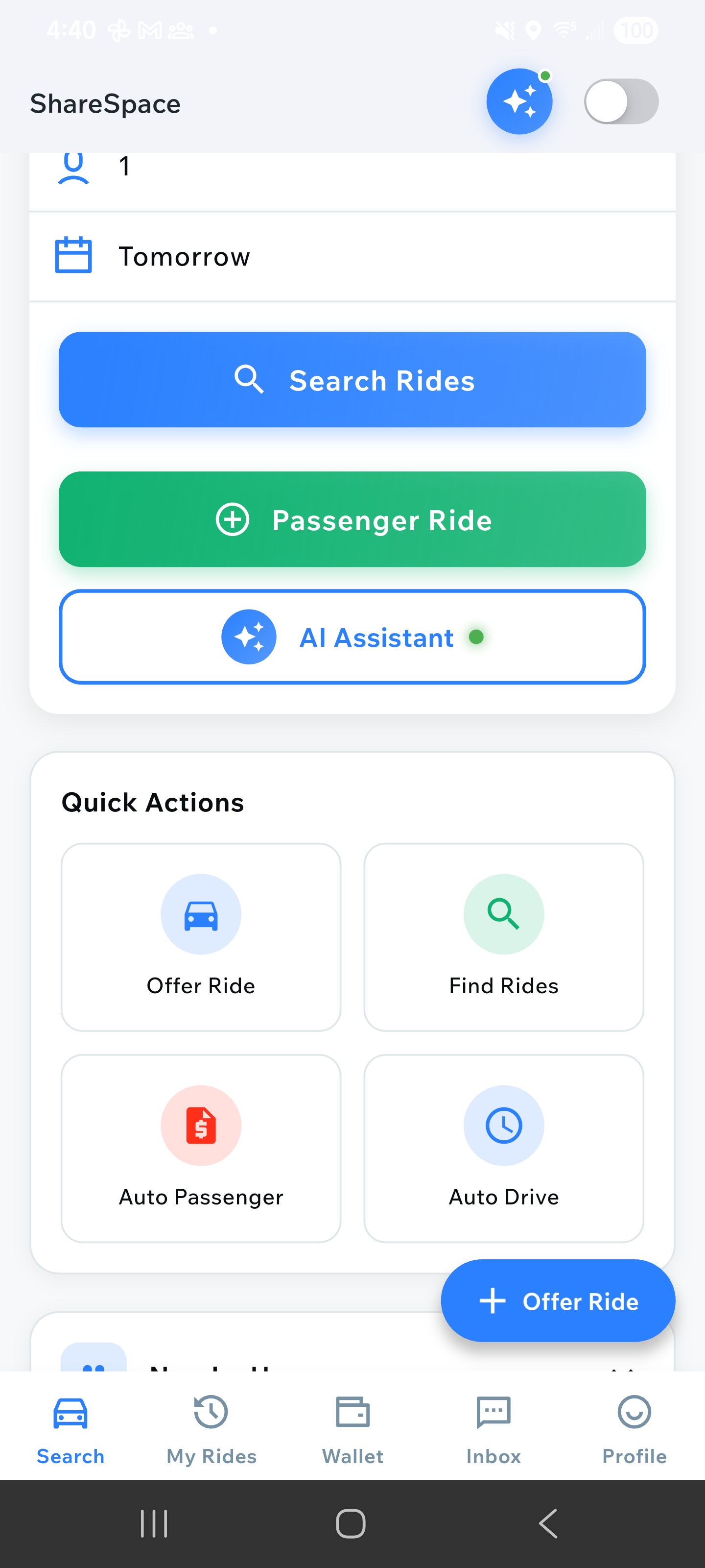 AI Assistant Below Passenger Ride