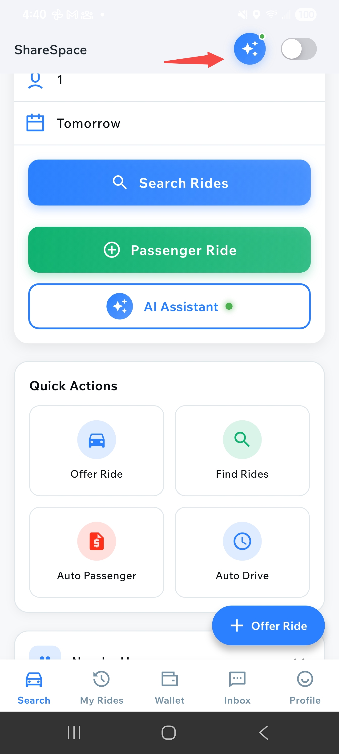 AI Assistant Top Right