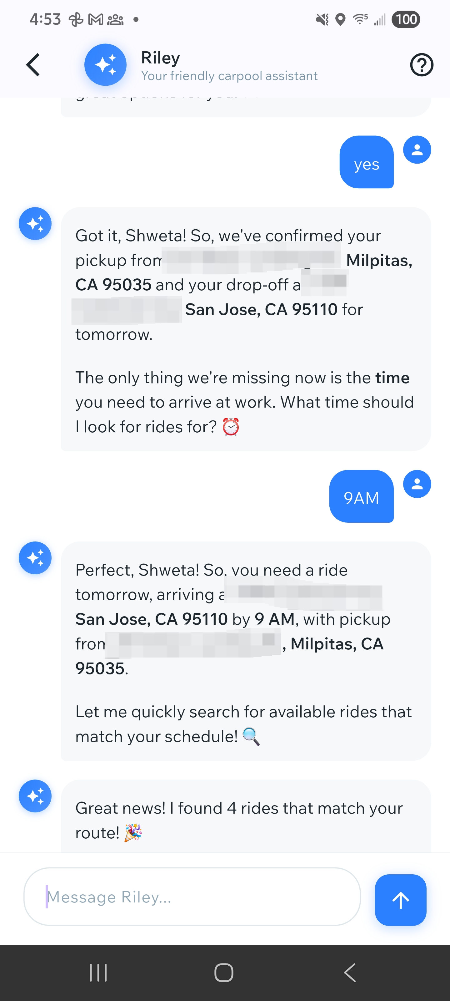 Review and Confirm with Riley