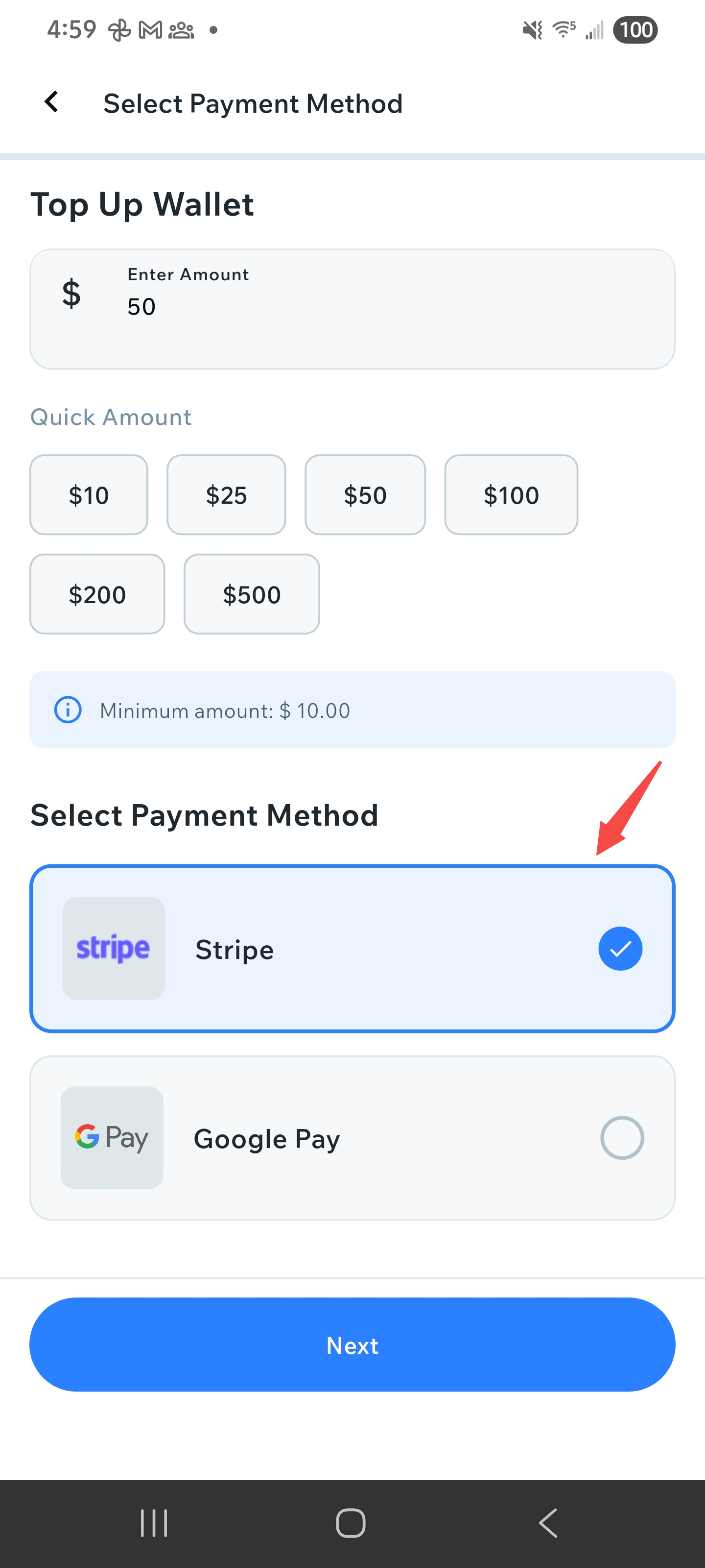 Select Payment Method